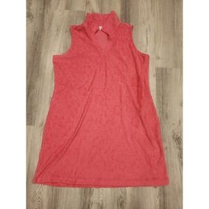 Belle Kim Gravel Poolside Terry Jamaican Jacquard Dress-Coral Pink-Sz XL A643801